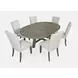 Telluride Driftwood Gray and White Upholstered 7 Piece Dining Set