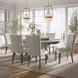 Telluride Driftwood Gray and White Upholstered 7 Piece Dining Set