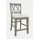 Telluride Driftwood Gray and Beige Upholstered 5 Piece Counter Height Dining Set