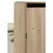 Arielle Light Oak and Light Tan King Upholstered Bookcase Storage Panel Bed