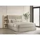 Arielle Light Oak and Light Tan Upholstered Bookcase Storage Panel Bedroom Set
