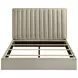 Arielle Light Oak and Light Tan Queen Upholstered Bookcase Storage Panel Bed