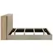 Arielle Light Oak and Light Tan Queen Upholstered Bookcase Storage Panel Bed