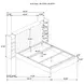 Arielle Light Oak and Light Tan Queen Upholstered Bookcase Storage Panel Bed