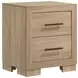 Arielle Light Oak and Light Tan Upholstered Bookcase Storage Panel Bedroom Set