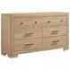 Arielle Light Oak 6 Drawer Dresser