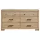Arielle Light Oak 6 Drawer Dresser