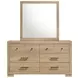 Arielle Light Oak and Light Tan Upholstered Bookcase Storage Panel Bedroom Set
