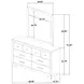 Arielle Light Oak 6 Drawer Dresser with Mirror
