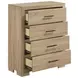 Arielle Light Oak and Light Tan Upholstered Bookcase Storage Panel Bedroom Set
