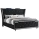 Lorient Black King Upholstered Panel Bed with LED