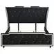 Lorient Black King Upholstered Panel Bed with LED