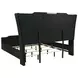 Lorient Black King Upholstered Panel Bed with LED
