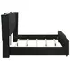 Lorient Black King Upholstered Panel Bed with LED