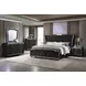 Lorient Black King Upholstered Panel Bed with LED