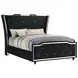 Lorient Black Queen Upholstered Panel Bed with LED