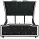 Lorient Black Queen Upholstered Panel Bed with LED