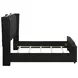 Lorient Black Queen Upholstered Panel Bed with LED