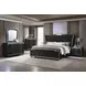 Lorient Black Queen Upholstered Panel Bed with LED