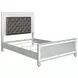 Gunnison Silver Metallic and Brown California King Upholstered Panel Bed with LED