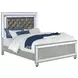 Gunnison Silver Metallic and Brown California King Upholstered Panel Bed with LED
