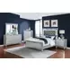 Gunnison Silver Metallic and Brown California King Upholstered Panel Bed with LED