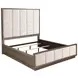 Durango Taupe Oak and Cream California King Upholstered Panel Bed
