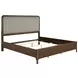Maderia Walnut King Upholstered Panel Bed