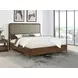 Maderia Walnut and Taupe California King Upholstered Panel Bed