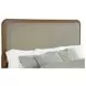 Maderia Walnut and Taupe California King Upholstered Panel Bed