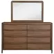 Maderia Walnut 8 Drawer Dresser With Mirror