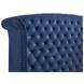 Melody Pacific Blue King Upholstered Panel Bed with Nailhead Trim