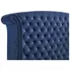 Melody Pacific Blue California King Upholstered Panel Bed with Nailhead Trim