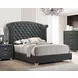 Melody Grey King Upholstered Panel Bed with Nailhead Trim
