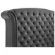Melody Gray California King Upholstered Panel Bed with Nailhead Trim