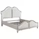 Evangeline Silver And Ivory Tufted King Upholstered Platform Bed