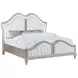 Evangeline Silver And Ivory Tufted King Upholstered Platform Bed