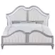 Evangeline Silver And Ivory Tufted King Upholstered Platform Bed