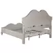 Evangeline Silver And Ivory Tufted King Upholstered Platform Bed
