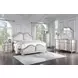 Evangeline Silver And Ivory Tufted King Upholstered Platform Bed
