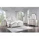 Evangeline Silver And Ivory Tufted King Upholstered Platform Bed