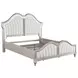 Evangeline Silver Oak and Ivory California King Upholstered Panel Bed with LED