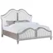 Evangeline Silver Oak and Ivory California King Upholstered Panel Bed with LED