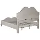 Evangeline Silver Oak and Ivory California King Upholstered Panel Bed with LED