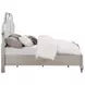 Evangeline Silver Oak and Ivory California King Upholstered Panel Bed with LED