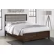 Welsley Walnut King Upholstered Panel Bed