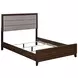 Welsley Walnut Queen Upholstered Panel Bed
