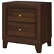 Welsley Walnut 2 Drawer Nightstand