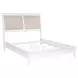 Bexhill White and Tan California King Upholstered Panel Bed