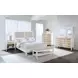 Bexhill White and Tan California King Upholstered Panel Bed